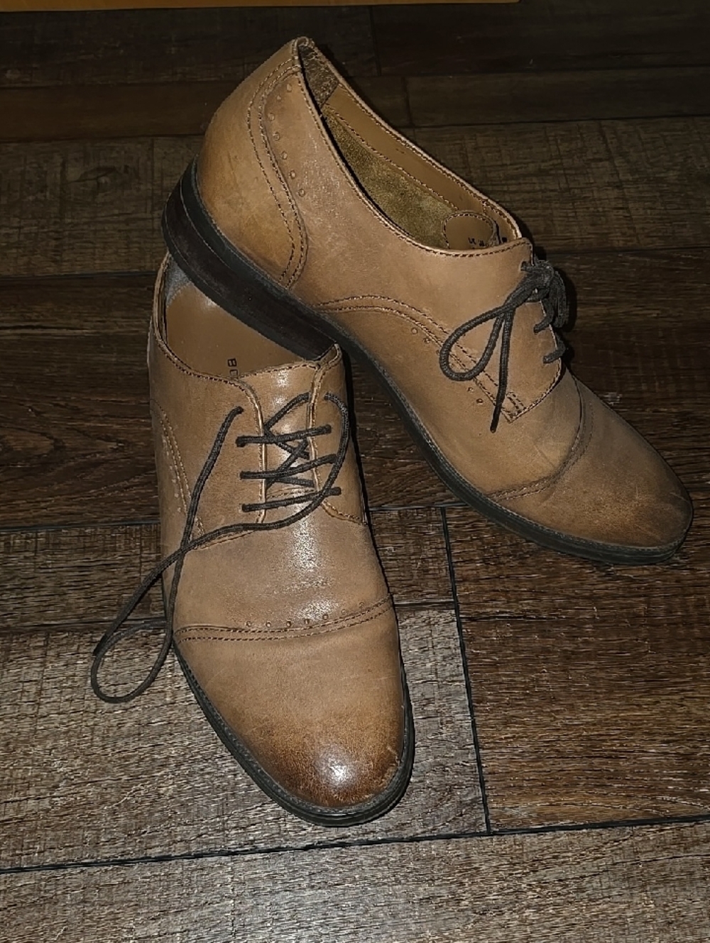 Bostonian Men's Tan/Brown Leather Lace-Up Oxfords